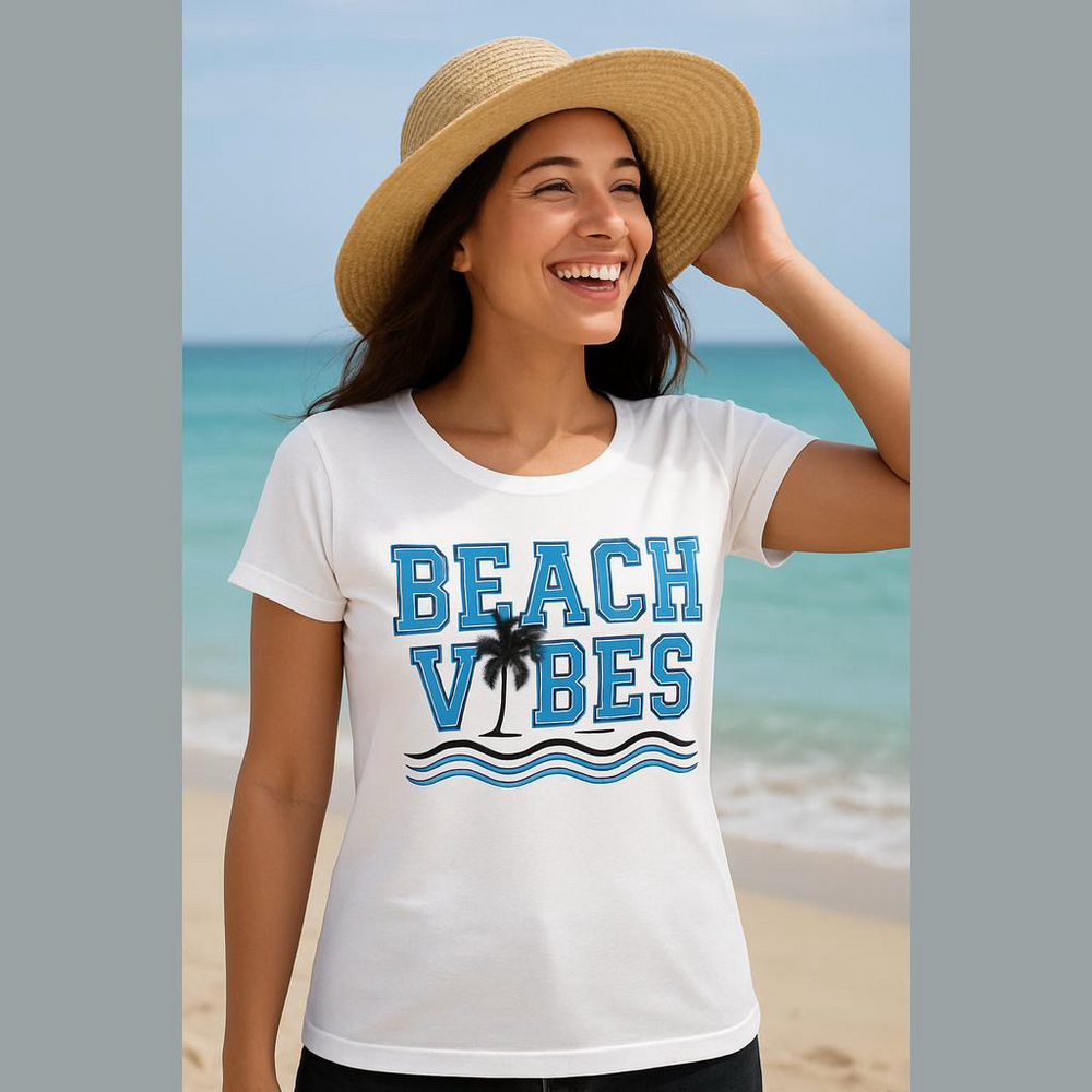 “Beach Vibes” Tee. Size Large